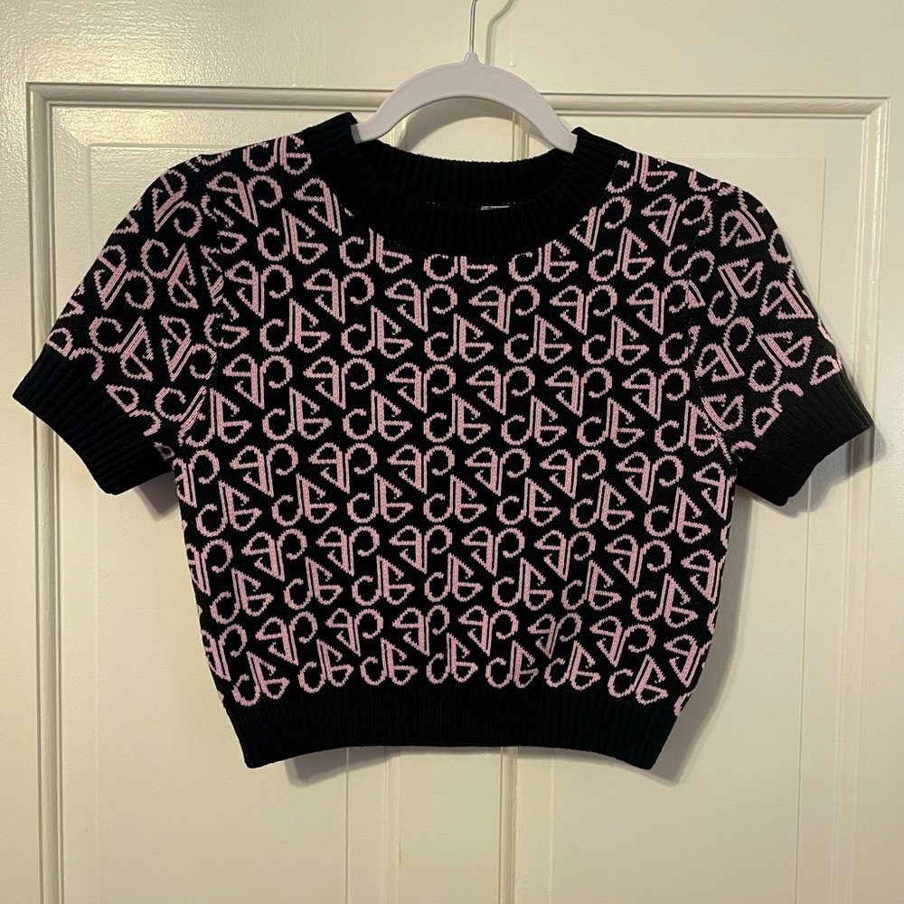 Small H&M Black Pink Cropped Sweater